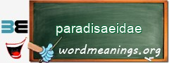 WordMeaning blackboard for paradisaeidae